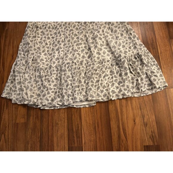 And Now This Boho VISCOSE Floral Ruffle Tiered Midi Dress Women’s Medium White S - Picture 13 of 15